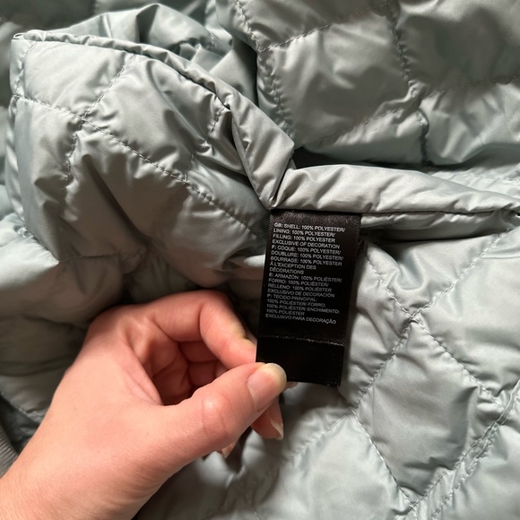 WOMENS THERMOBALL ECO SNOW TRICLIMATE JACKET in BALSAM GREEN - SILVER BLUE - Picture 5 of 5